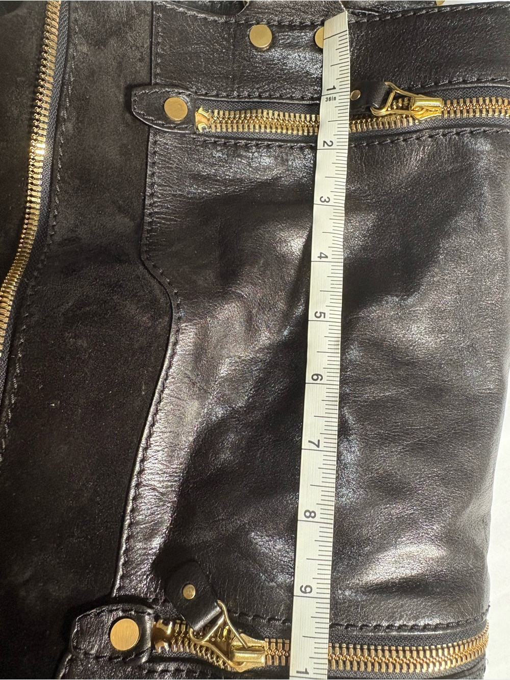 Jimmy Choo Black and Gold Leather Tote - Picture 11 of 11